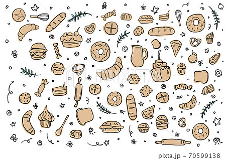 Doodle Bakery Wallpaperのイラスト素材