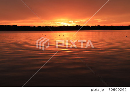 霞ヶ浦の夕日 70600262