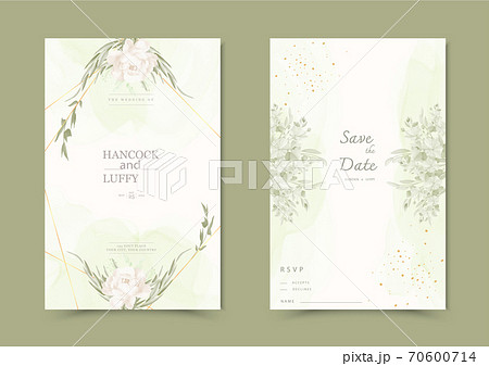 Floral wedding invitation card. 70600714