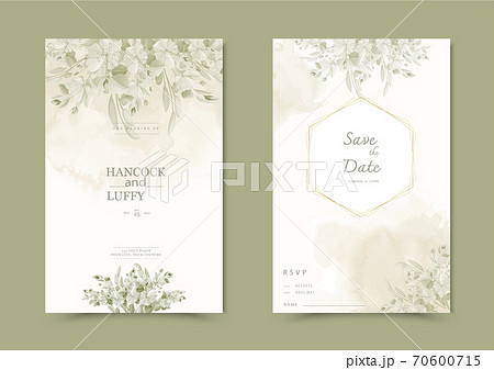 Floral wedding invitation card. Floral wedding invitation card. 70600715