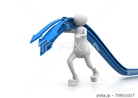 Business man and arrows. business concept. 70601037