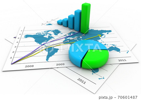 Business graph with chart 70601487