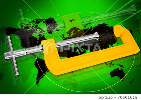 3d illustration of clamp in color background 70601618
