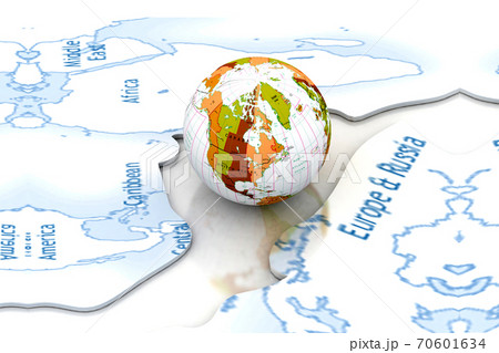Highly render 3d earth and map in white background 70601634