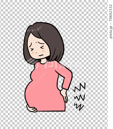 腰痛の妊婦のイラスト 腰痛の妊婦のイラスト 70602332
