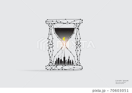 Vector Graphic Concept Of Sand Watch And Timesのイラスト素材