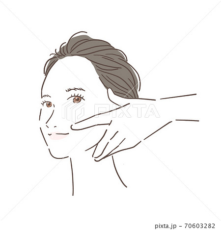 女性 顔 エクササイズのイラスト素材