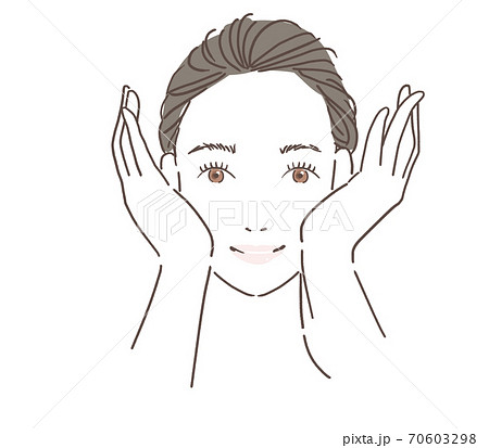 女性　顔　エクササイズ 70603298