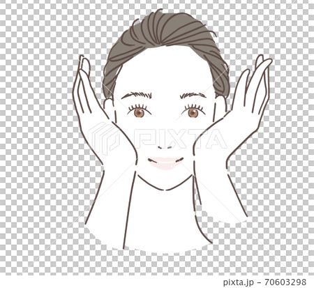女性　顔　エクササイズ 70603298