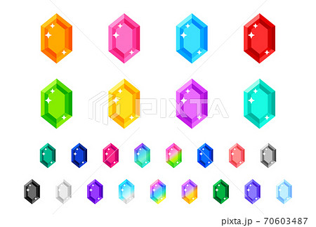 宝石 六角形のイラスト素材