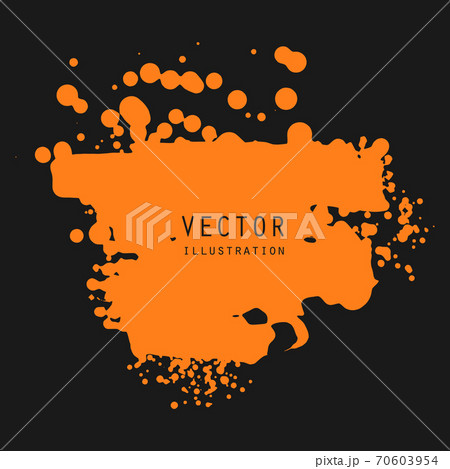 vector splats splashes and blobs of orange ink paint in different shapes drips 70603954