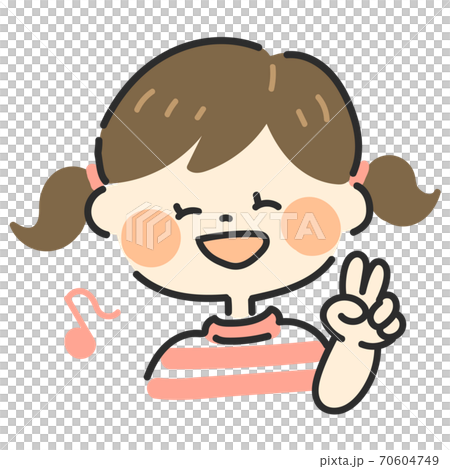 做和平標誌的女孩的例證 70604749