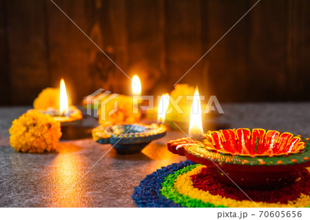 Happy celebration Deepavali, or Diwali Indian festival 70605656