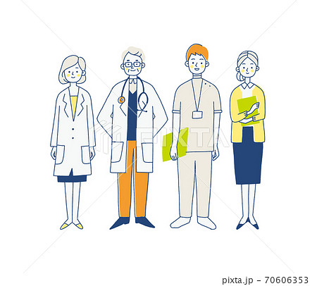 病院で働く人々のイラスト 70606353
