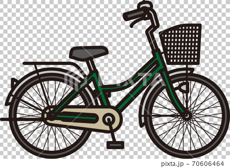 自転車 ママチャリ のイラスト素材