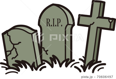 墓地のイラスト素材