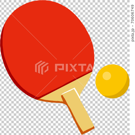 卓球ラケットとピンポン球のイラスト素材