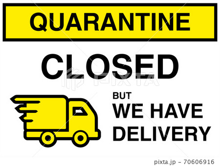 Vector Poster: Corona Virus COVID-19 , Open for Take Away and Delivery Only 70606916