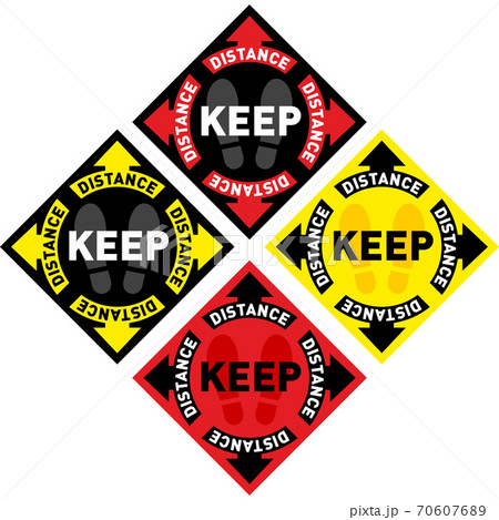 Social distancing floor sign. Keep Your Distance. Coronovirus epidemic protective. Vector illustration 70607689
