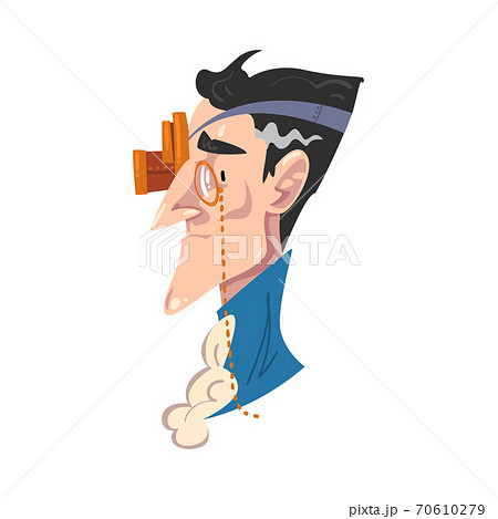 Steampunk Man Portrait, Side View od Gentleman Face with Monocle in Stylized Cartoon Style Vector Illustration Steampunk Man Portrait, Side View od Gentleman Face with Monocle in Stylized Cartoon Style Vector Illustration 70610279