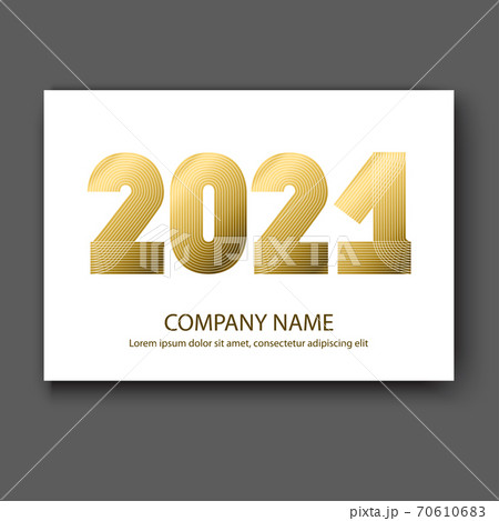 Abstract modern cover design colorful neon zigzag background with  2021 happy new year, 2021 numbers in thin lines striped style, vector illustration for Annual Report, banner, brochure, magazine, 70610683