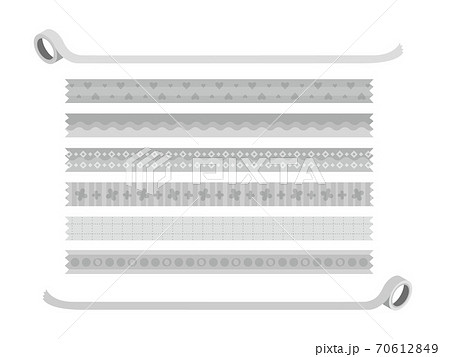 マスキングテープ風ライン素材のセットのイラスト素材