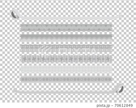 マスキングテープ風ライン素材のセットのイラスト素材