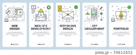 Vector modern thin line web design concept banner set 70612852