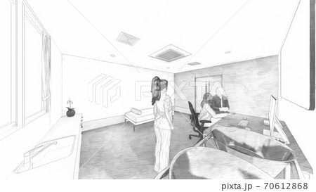 病院 診察室 人有り 高齢者 女医 イラスト13 病院 診察室 人有り 高齢者 女医 イラスト13 70612868