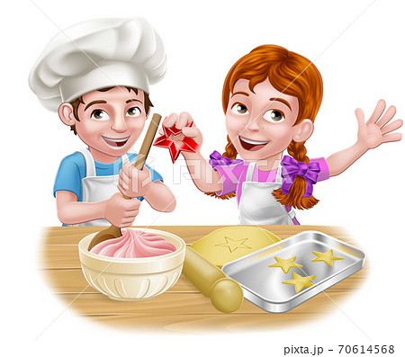 Kid Chef Cartoon Characters Baking - Stock Illustration [70614568] - PIXTA