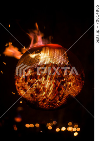 Closeup of embers lanterns in the night 70614965