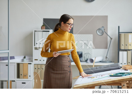 Modern Female Architect at Workplace Modern Female Architect at Workplace 70615251