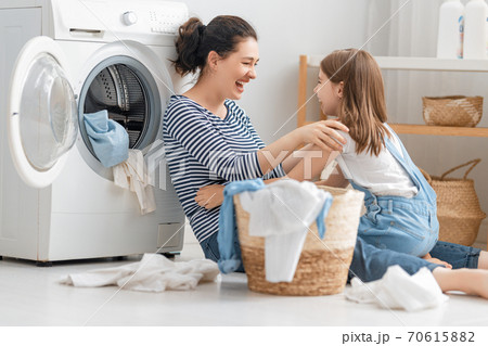 family doing laundry 70615882