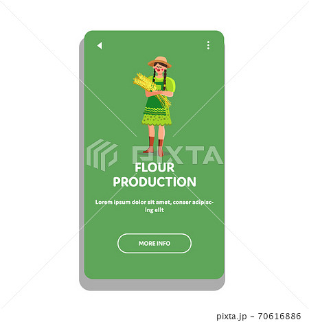 Wheat Flour Production Factory Worker Girl Vector 70616886