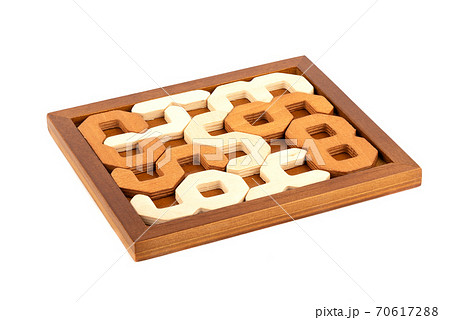 Close up. 2D Wooden Puzzle Digital puzzle. Close up. 2D Wooden Puzzle Digital puzzle. 70617288
