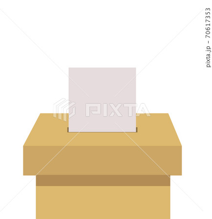 Vector of voter ballot going into a ballot box 70617353