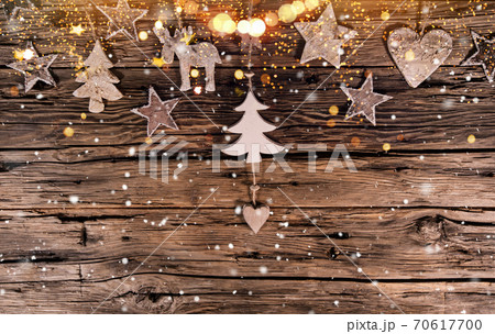 Christmas decoration on wooden background 70617700