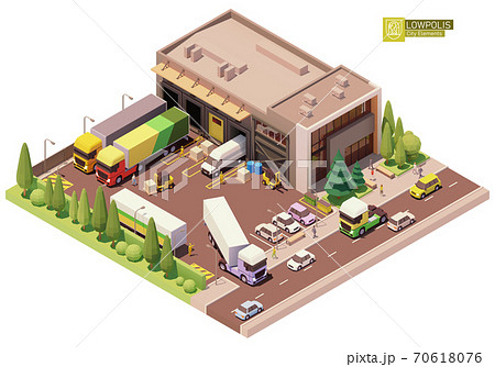 Vector isometric warehouse building Vector isometric warehouse building 70618076