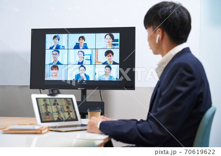 新人研修 オンライン会議 ビデオ会議 ウェブ会議 リモートワーク テレワーク 新人研修 オンライン会議 ビデオ会議 ウェブ会議 リモートワーク テレワーク 70619622