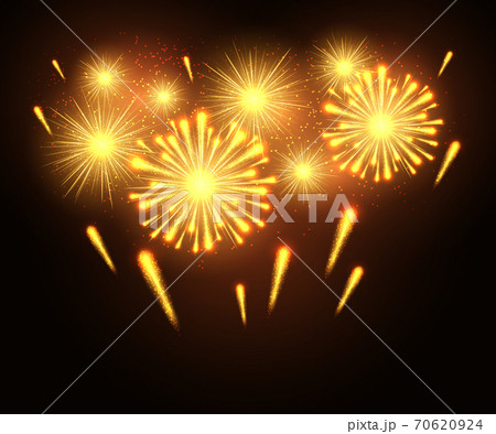 Fireworks gold. Vector 70620924