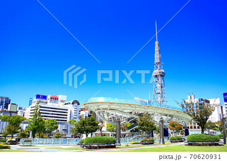 名古屋市、テレビ塔とオアシス21の風景 名古屋市、テレビ塔とオアシス21の風景 70620931