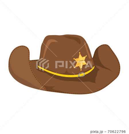 Cowboy Hat With Sheriffs Star Isolated On のイラスト素材