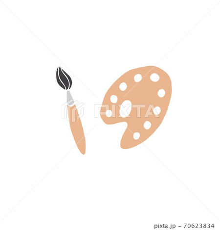 Vector colored brush and palette Vector colored brush and palette 70623834