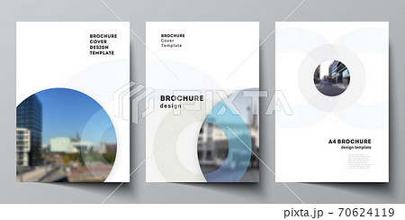 Vector layout of A4 cover mockups templates for brochure, flyer layout, booklet, cover design, book design, brochure cover. Background template with rounds, circles for IT, technology. Minimal style. Vector layout of A4 cover mockups templates for brochure, flyer layout, booklet, cover design, book design, brochure cover. Background template with rounds, circles for IT, technology. Minimal style. 70624119