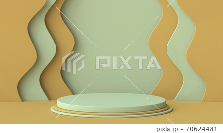 Abstract mock up podium with wavy background 3D Abstract mock up podium with wavy background 3D 70624481