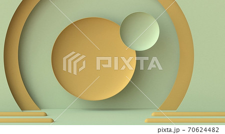 Abstract mock up two circles background 3D 70624482