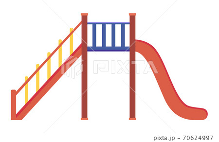Children s red slide, playground equipment, slide down. Flat vector illustartion isolated on white 70624997