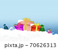 Gift boxes and bags in the snow 70626313