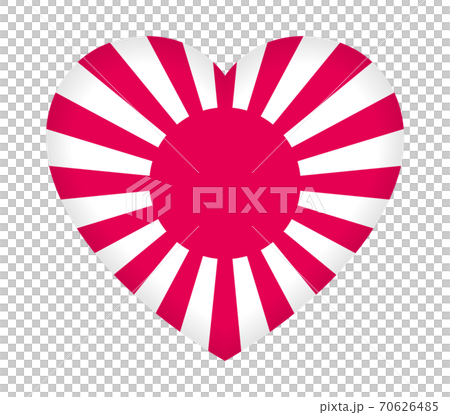 ハート型の旭日旗 70626485