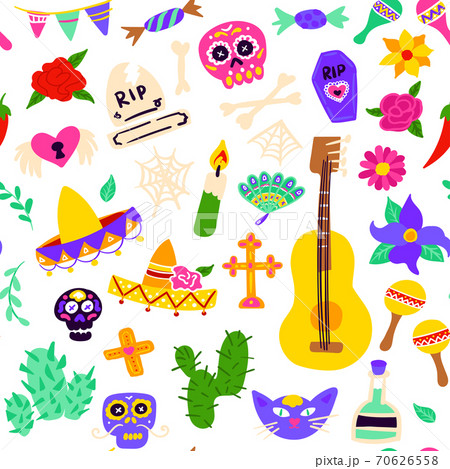 Dia Los Muertos Seamless Pattern 70626558